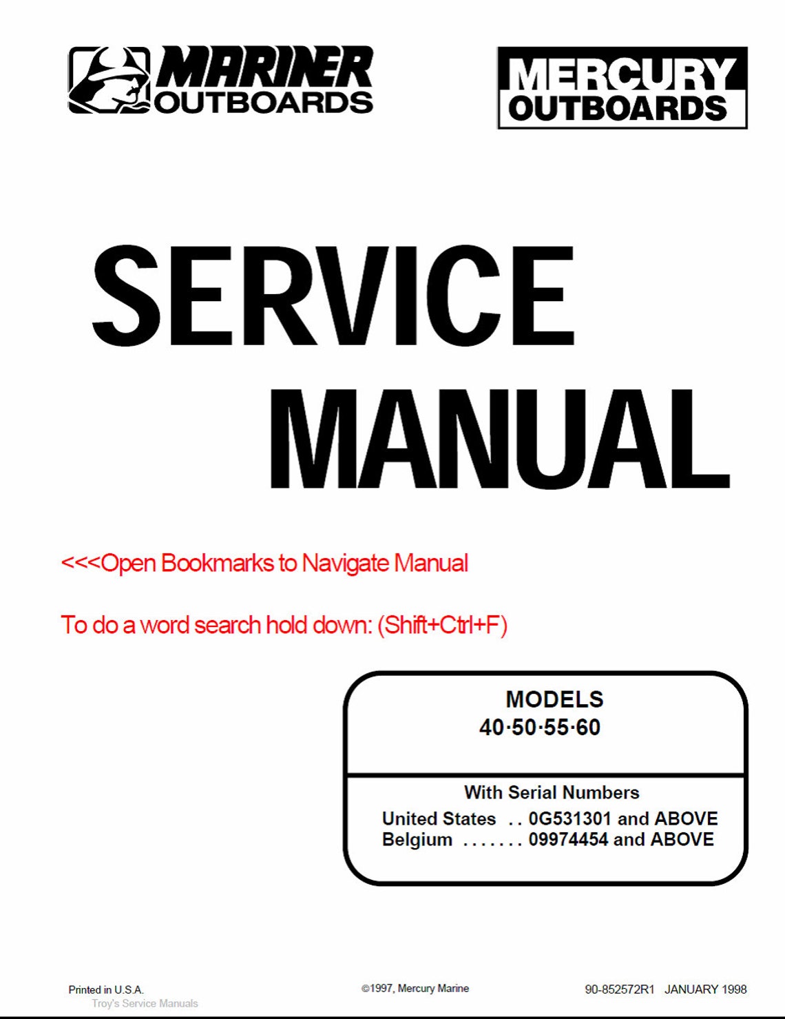 Repair Manual Mercury Outboard Motor 175 Hp