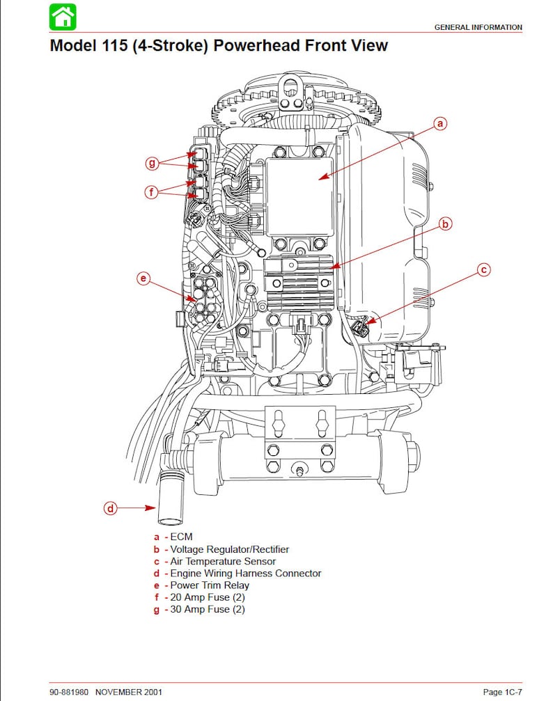 Mercury Outboard Repair Service &amp; Shop Manual 115 HP 4 Stroke 2001 Up - Etsy