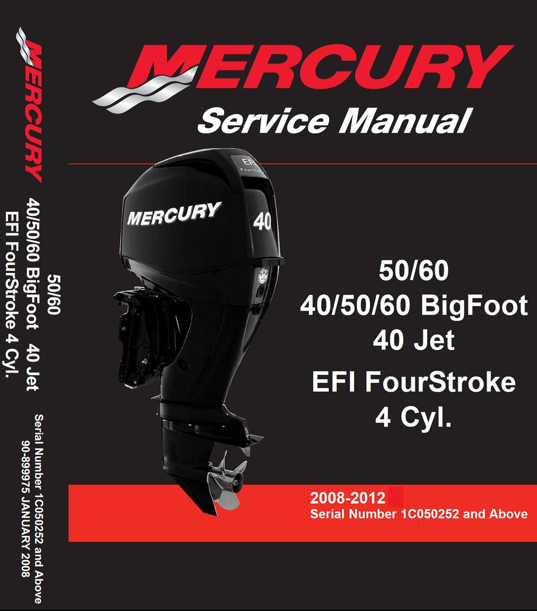 Mercury 405060 HP, 4 Stroke, 4 Cylinder, EFI PDF Service Manual Etsy