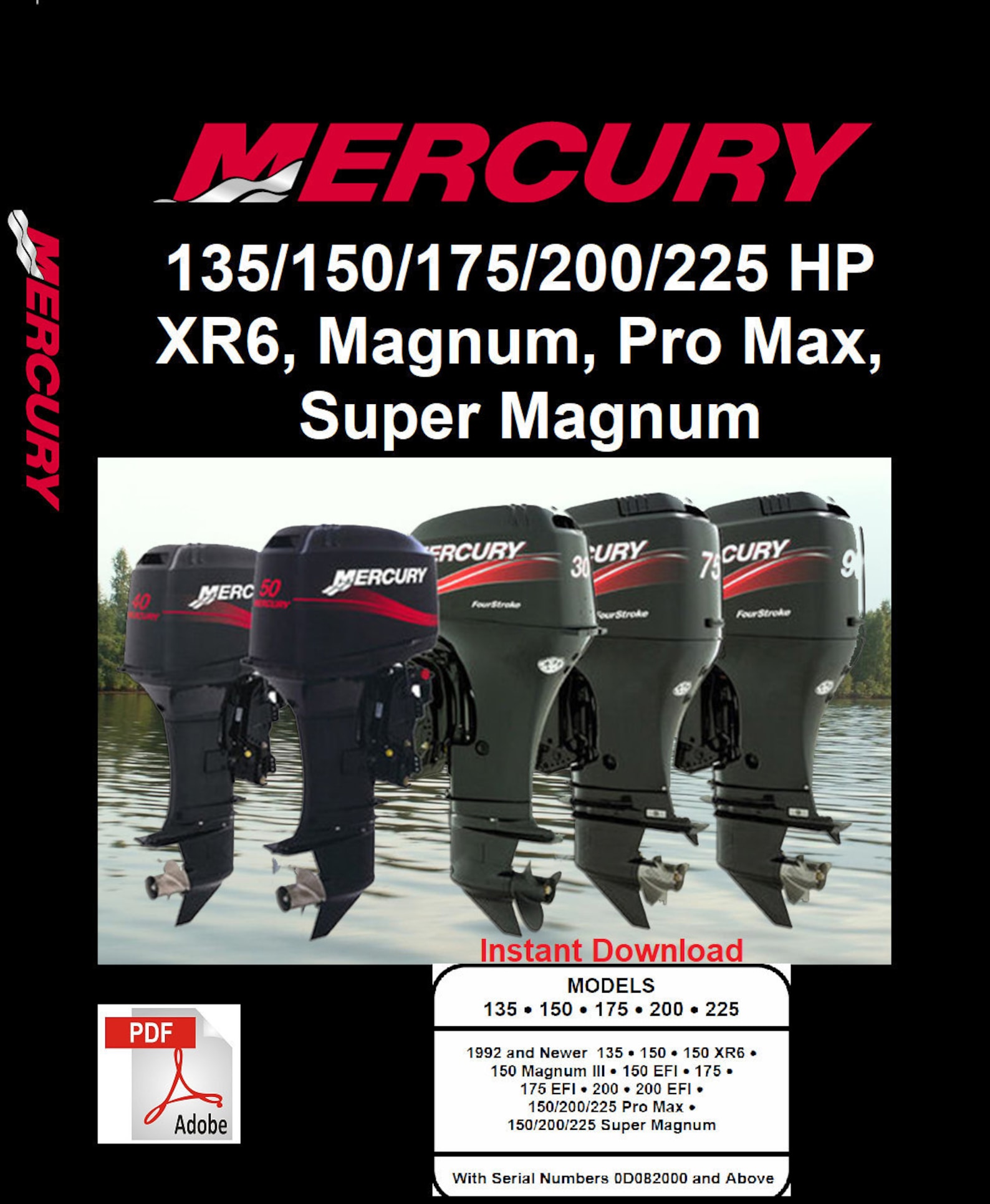 Mercury Outboard Repair Service & Shop Manual 135/150/175/200/225 HP