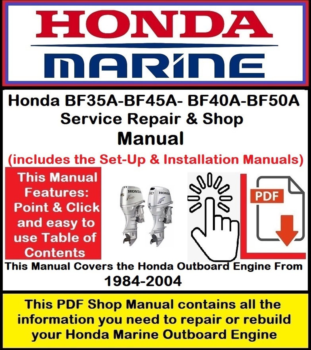 Honda Outboard BF35ABF45ABF40ABF50A Service Repair & Shop Manual Etsy