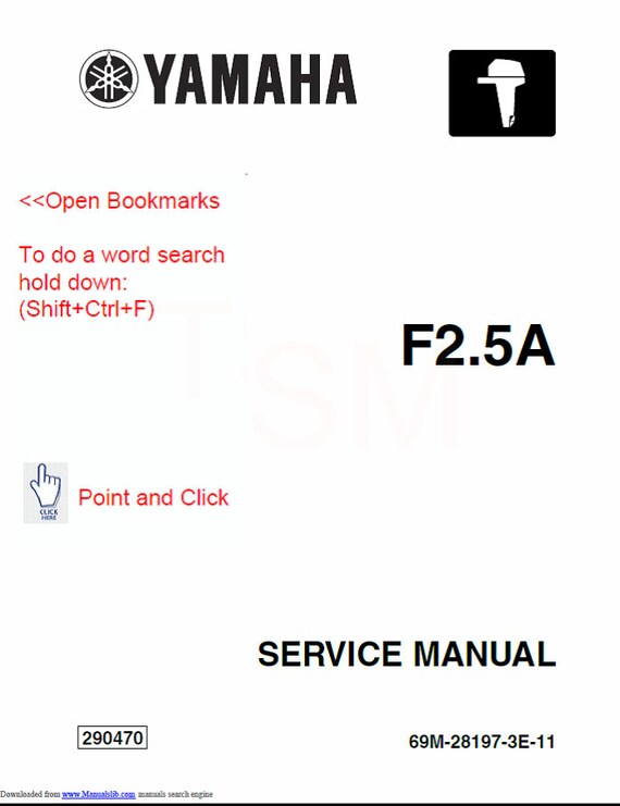 Yamaha Outboard F2.5A Repair Service & Shop Manual - Etsy