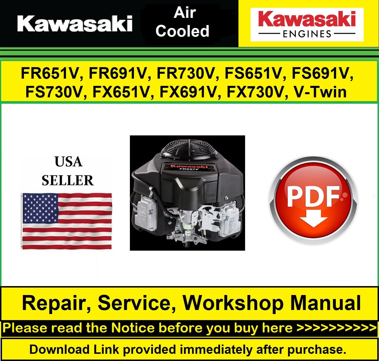 Kawasaki FR651V, FR691V, FR730V, FS651V, FS691V, FS730V, FX651V, FX691V