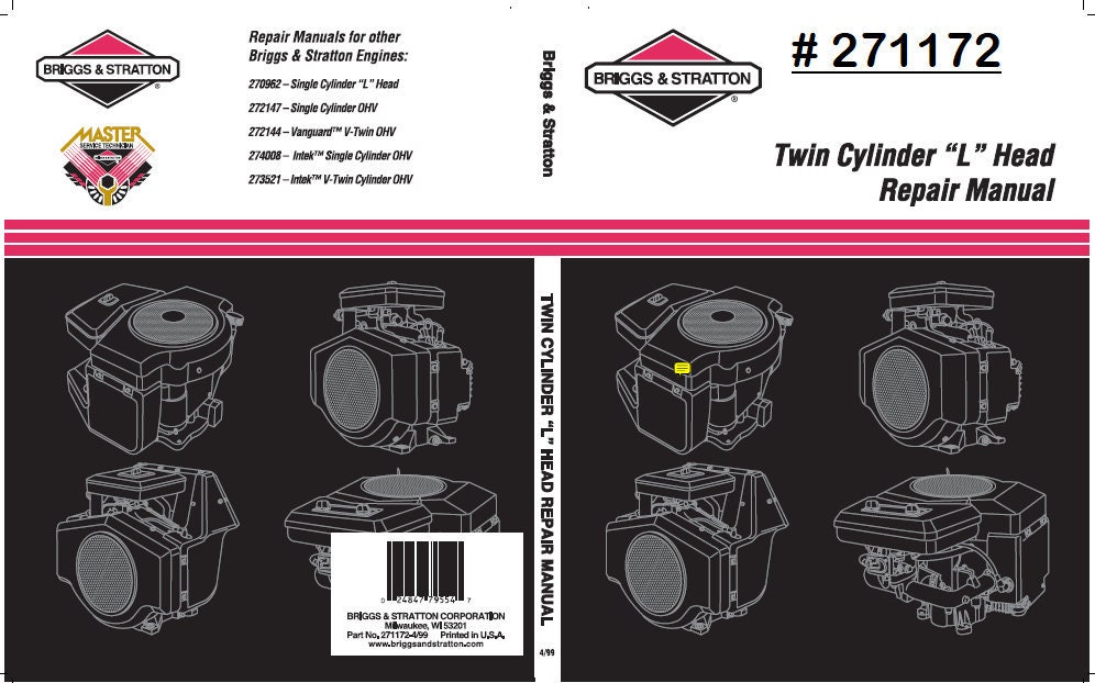 272144 Digital PDF Vanguard Twin Cylinder OHV BRIGGS & STRATTON Repair Manual