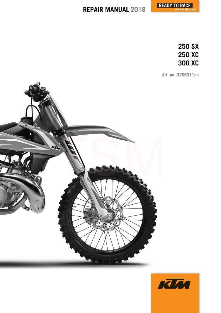 2018 KTM 250-300 SX XC Factory Repair Service & Shop Manual - Etsy