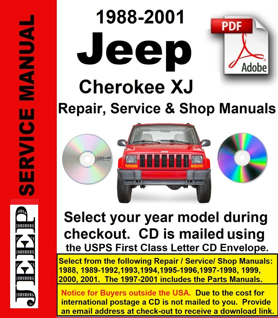 Jeep Cherokee XJ Repair Service & Shop Manual 1988-2001 - Etsy Canada