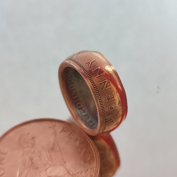 One Penny Coin Ring. Mens ring. Womans ring.
