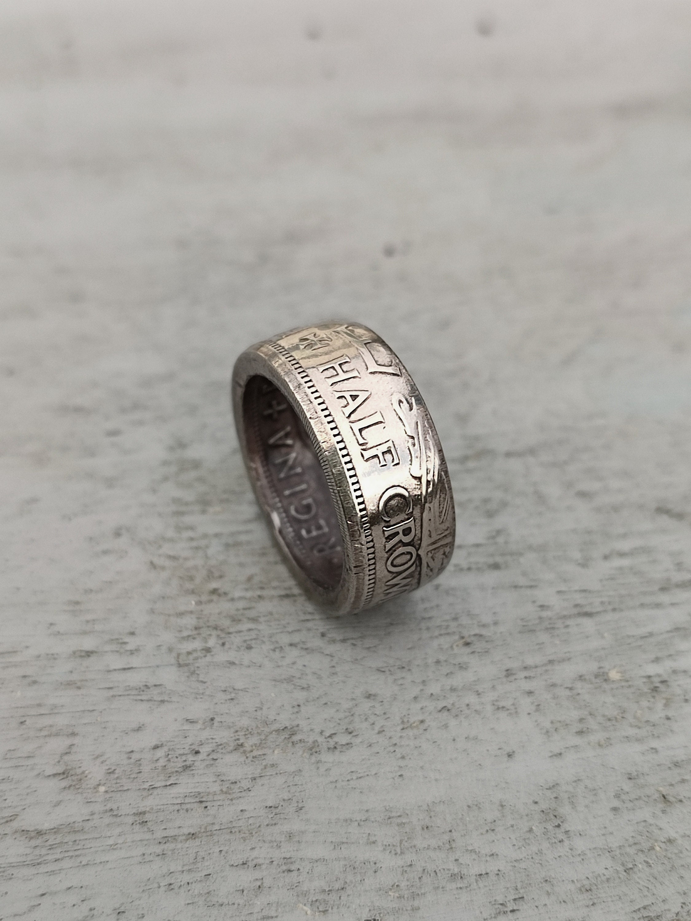 thumbnail image 2 of Handmade King George VI UK Half Crown Coin Ring - Vintage & Sizable 2 of 6