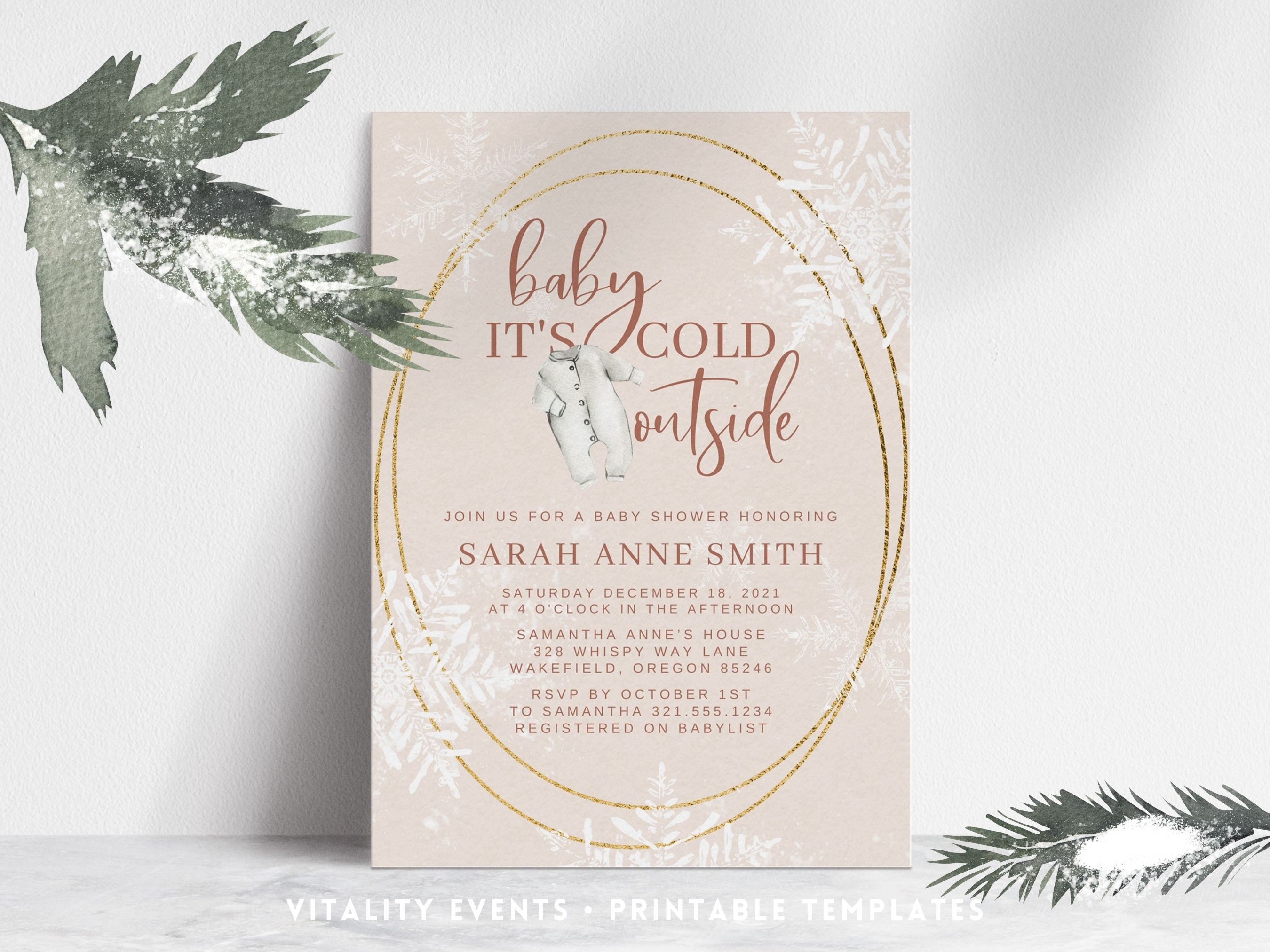 Baby Its Cold Outside Baby Shower Winter Baby Shower Invitation Girl Printable Invitation Template Baby Its Cold Outside