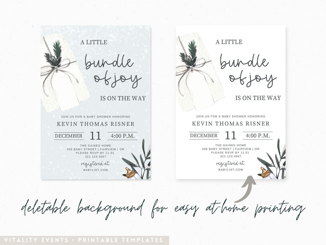 Winter Baby Shower Invitation Boy, Winter Wonderland Baby Shower