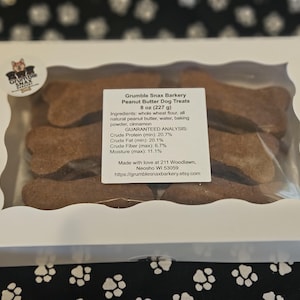 Peanut Butter Dog Bone Treats – 3 Sizes | All-Natural Ingredients