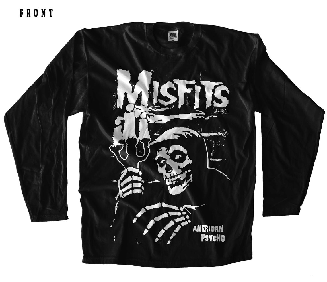 MISFITS-American Psycho-Punk Rock Band Black DTG Pint Long | Etsy