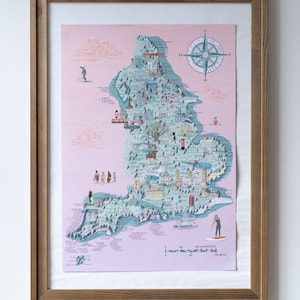 Wild Swim England Karte A2 Print