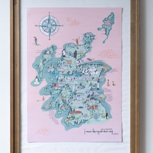 Wild Swim Scotland Map A2 Print