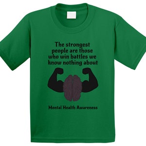 Mentales Gesundheitsbewusstsein Stärke Grünes T-Shirt Jugend