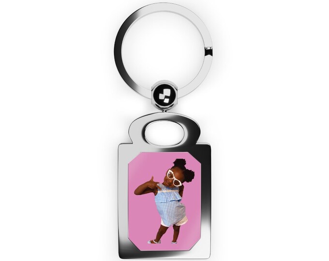 Custom Photo Keyring, Rectangle Zinc Alloy Keychain
