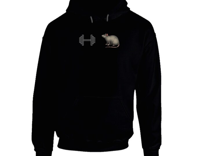 Gym Rat Black Hoodie, 100% Cotton