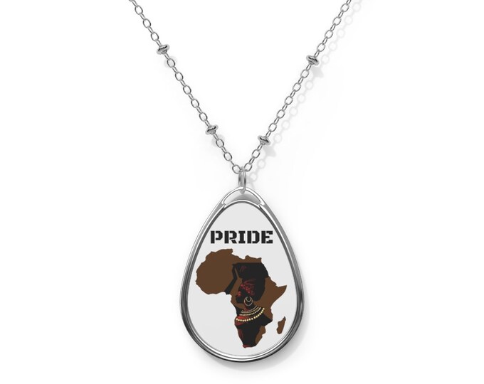 Custom Oval Necklace: 'Pride' Africa Design