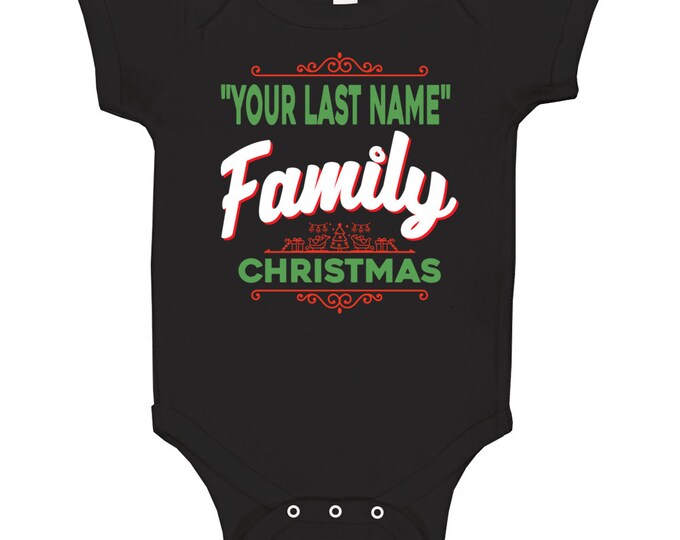 Custom Name Family Christmas Baby One Piece