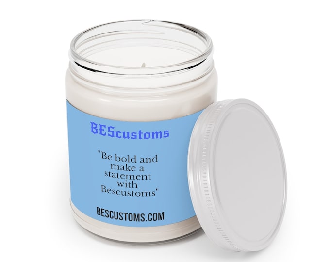 Personalized Aromatherapy Candle, Natural Soy Wax, Custom Label, 9oz