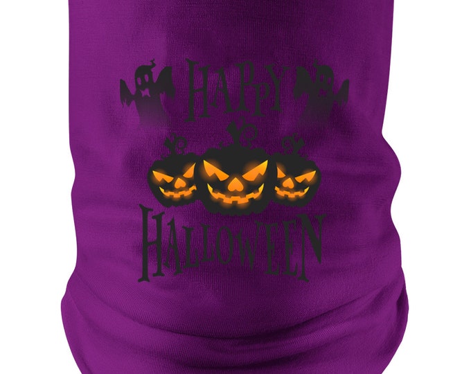 Happy Halloween Spooky Purple Neck gaiter