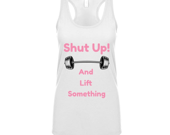 Lift Something Pink/white Tanktop