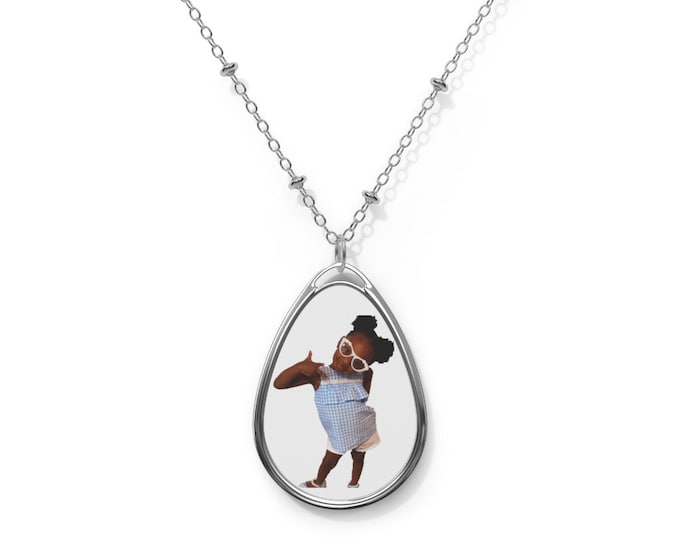 Custom Photo Necklace: Oval Pendant, Personalized Jewelry