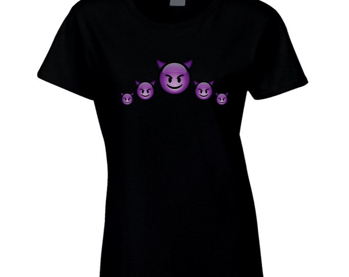 Purple Demon s Black Ladies T Shirt