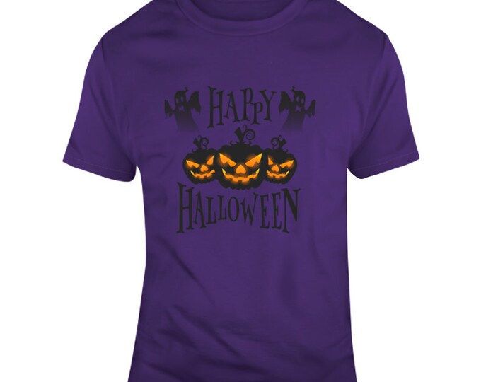 Happy Halloween Spooky Purple T Shirt