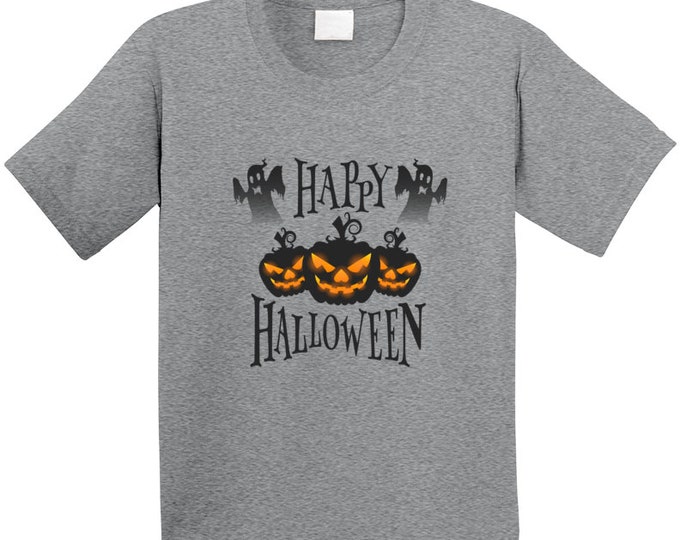 Happy Halloween Spooky Grey T Shirt Youth