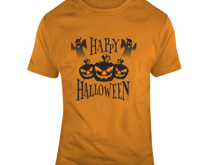 Happy Halloween Spooky Orange T Shirt