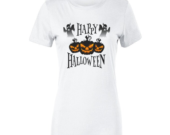 Happy Halloween Spooky White Ladies T Shirt