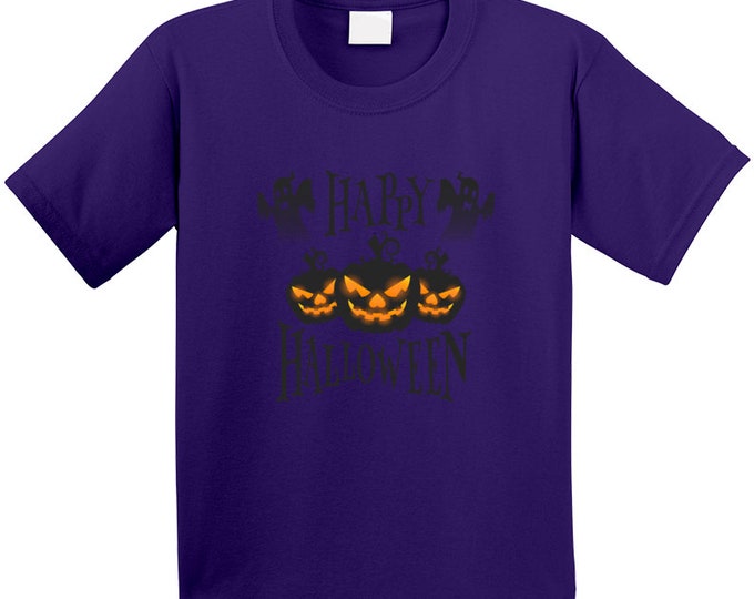 Happy Halloween Spooky Purple T Shirt Youth