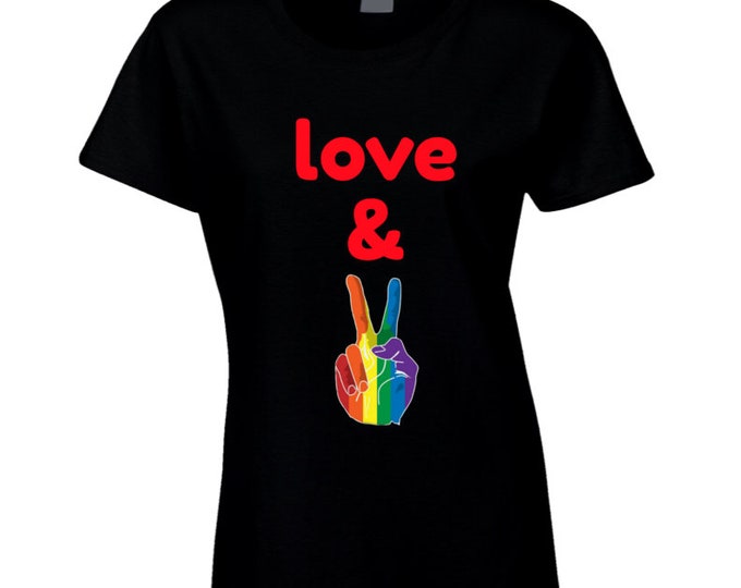 Pride Love & Peace Ladies T Shirt