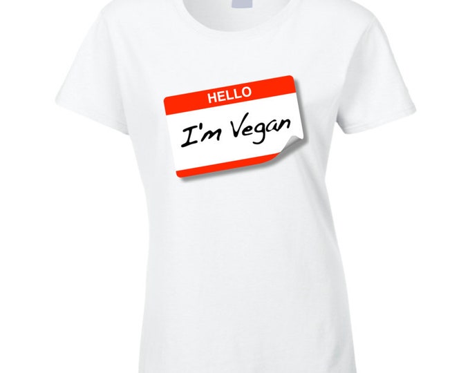 Vegan Name Tag Ladies T Shirt