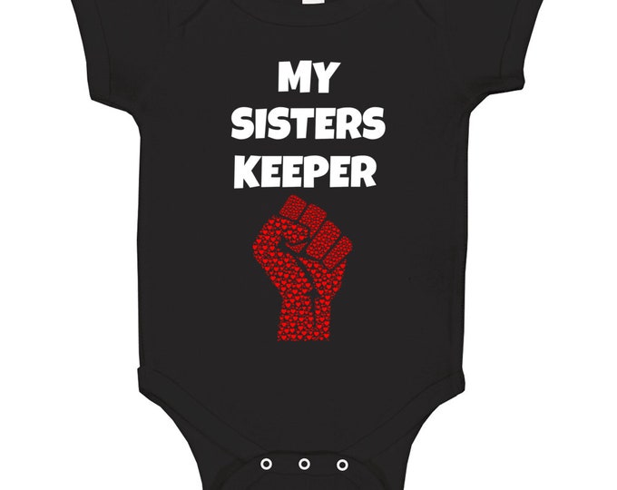 My Sisters Keeper Black Baby One Piece