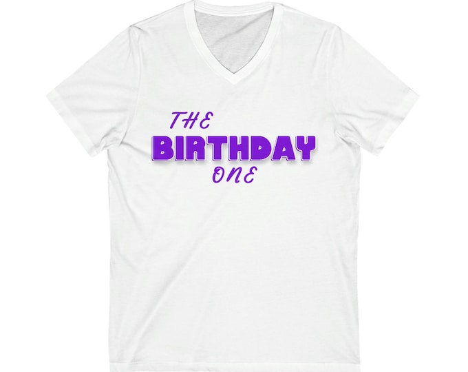 Birthday Heavy Cotton Tee: Bella + Canvas V-Neck