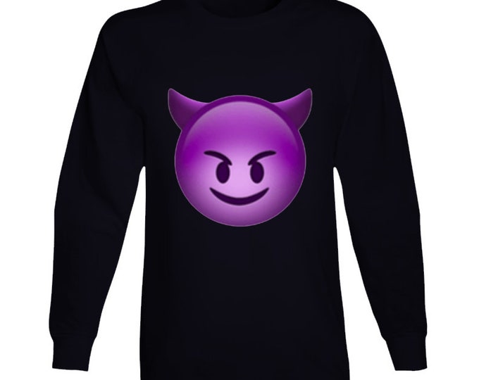 Purple Demon  Black Long Sleeve T Shirt