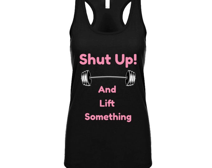 Lift Something Pink/black Tanktop