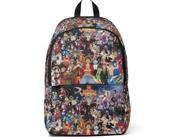 Anime Pirate Crew collage Backpack | Character Montage School Bag