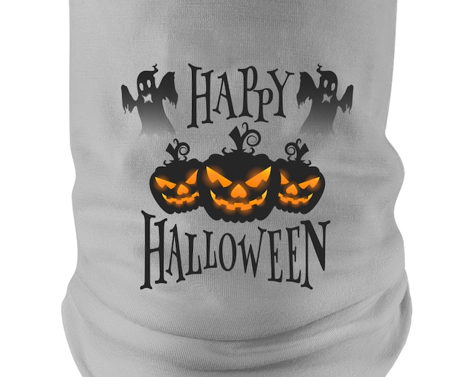 Happy Halloween Spooky Grey Neck gaiter