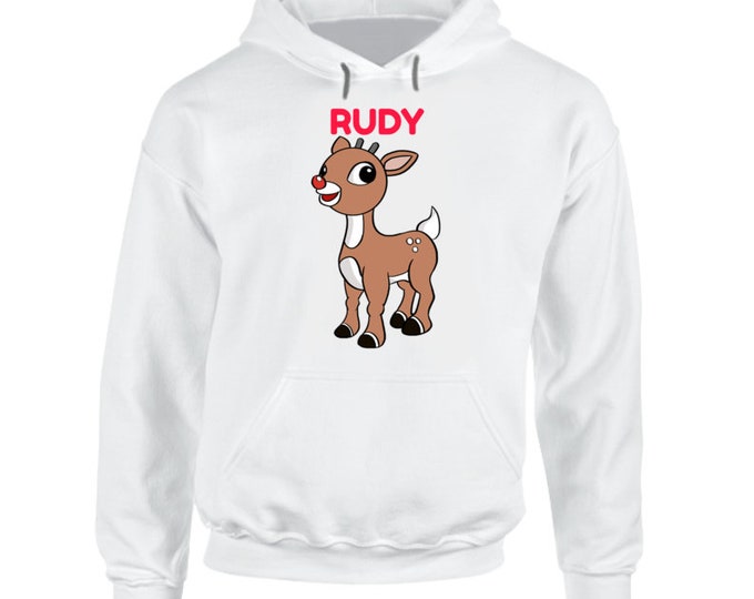 Rudy Reindeer Hoodie, 100% Cotton