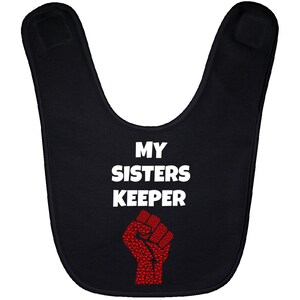 My Sisters Keeper Black Baby Bib