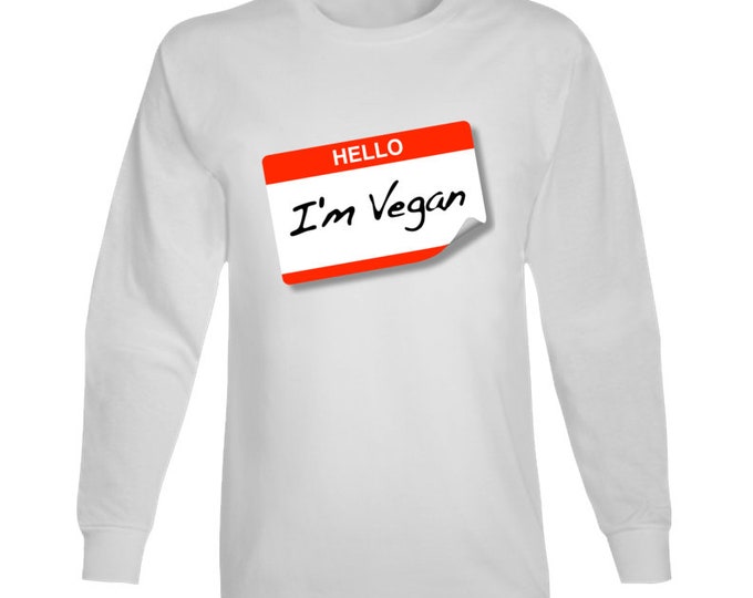 Vegan Name Tag Long Sleeve T Shirt