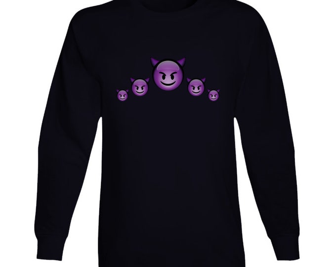 Purple Demon s Black Long Sleeve T Shirt
