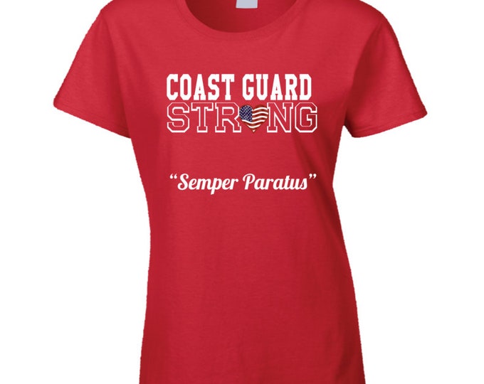 Patriotic Strong Ladies T Shirt Red