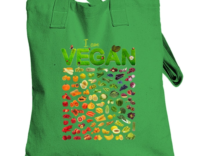 Vegan Fruits And Veggies Green Totebag