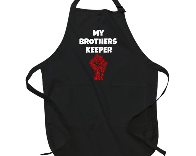 My Brothers Keeper Black Apron