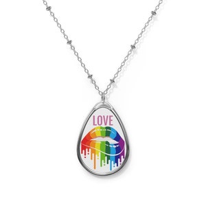 Naszyjnik owalny Premium Custom (Pride Love)