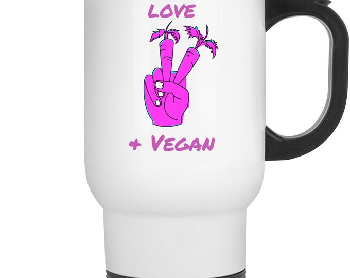 Love Peace And Vegan Mug